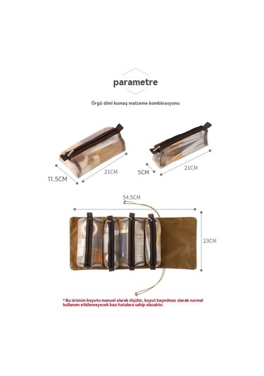 Trendooze Taşınabilir Kozmetik Çıkarılabilir Çantası-yeşil Arada 4'ü 1 Ko Yeşil