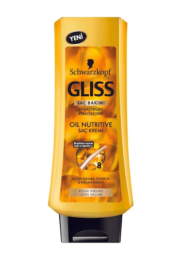 Schwarzkopf Gliss Oil Nutritive Kolay Kırılan Uzun Saçlar İçin Saç Kremi 400 ML