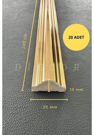 Diecor Dekoratif Polistren 20 Adet 2,5 Cm Gold Duvar Çıtası Beyaz 2,5 Cm Model:xa208