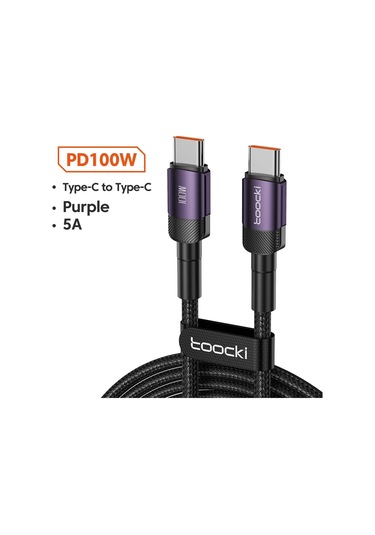 Toockitoocki 100w Usb C Kablo Pd 3.0/4.0 Hızlı Şarj - Iphone Uyumlu 15/macbook/samsung/xiaomi2mgökyüzü Mavi