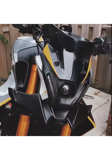 Wezone Yamaha Mt-09 İçin Siyah Abs+demir Ön Spoiler Kanat Seti - Motosiklet Modifikasyon Aksesuarı