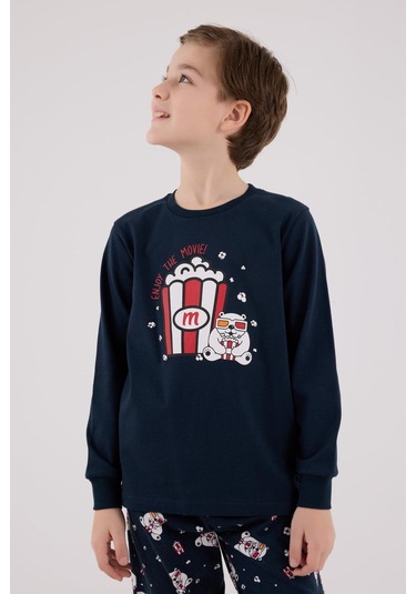 Rolypoly Erkek Çocuk Uzun Kol Pijama Takım Lacivert-1744 Lacivert