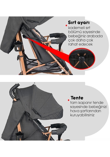 Baby Home 104 Quid Tam Yatarlı Baston Bebek Arabası