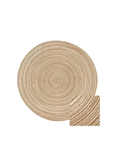 Springsun Yuvarlak Örgü Masa Altlığı - 6'lı Paket, 15 İnç, Isı Yalıtımlı Mutfak Ve Yemek Masası İçin Açık Kahverengi