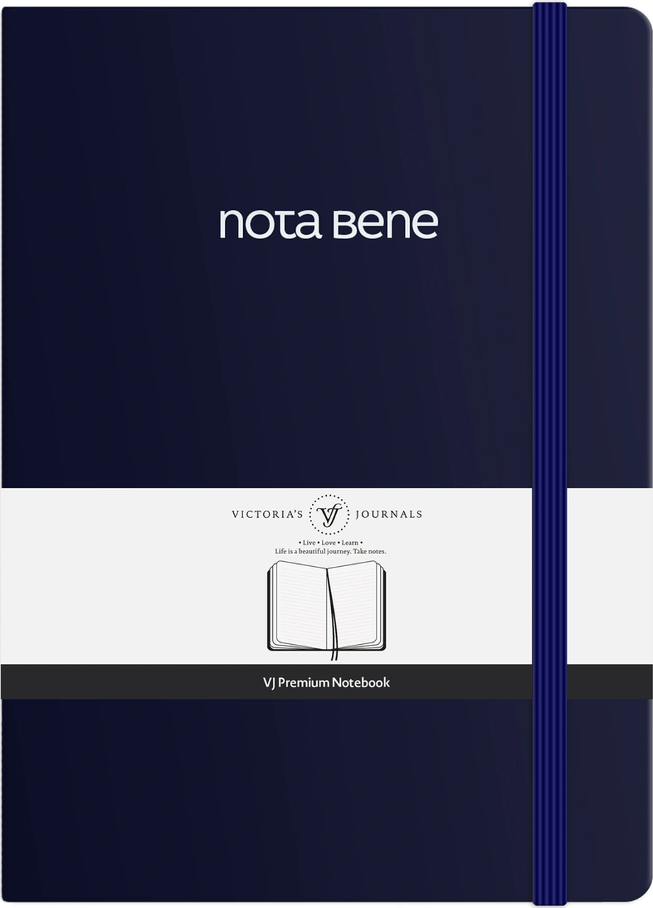 Nota Bene Premium Sert Kapak Defter, 21x29 Cm, Çizgili Lacivert
