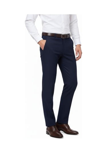 Erkek Regular Fit Armürlü Kumaş Pantolon Likra Kumaş Bgl-st05038 Lacivert