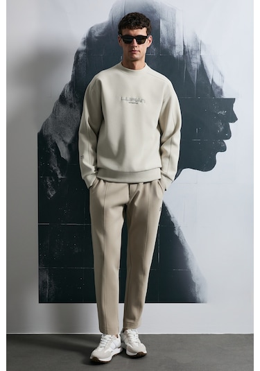 Lufian Dark Erkek Sweatshirt Ekru Ekru 112030182100520 Ekru