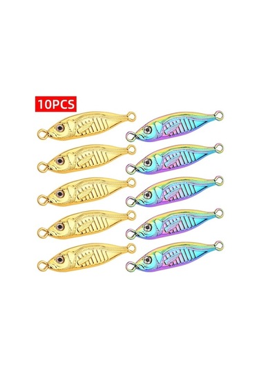 Tongxida 10 Adet Aorace Metal Jig Balıkçılık Set, 7g-80g, Deniz Yemi, Gümüş/altın Renk