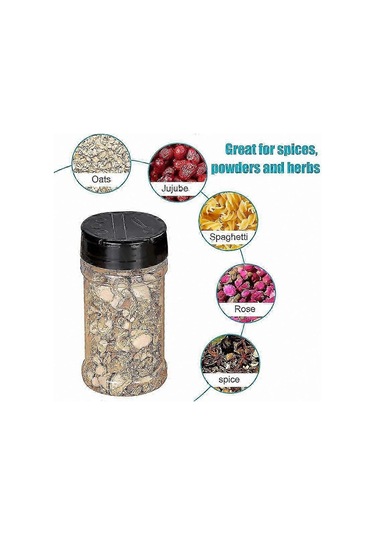 Baharat Tozları Ve Otların Mutfakta Saklanması İçin Çalkalayıcı Kapaklı Şeffaf Plastik Baharat Kavanozları -