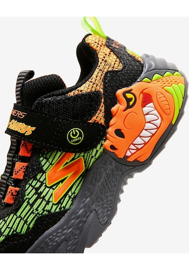 Skechers Dino - Lights Büyük Erkek Çocuk Siyah Işıklı Spor Ayakkabı 400615l Bkor Siyah
