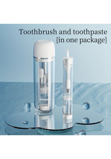 Techbloom Portable Dis Fircasi Katlanabilir Seyahat Dis Fircasi Seti White Ortodontik Dis Fircasi Dis Macunu Ve Bardak 11.8x5cm Çift Kişilik