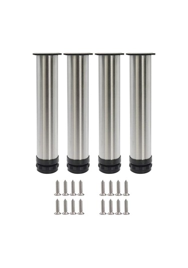 Mufunye Ayarlanabilir Ayak 200mm Yükseklik Kalınlaştırmak Dolap Ayakları Masa Ayakları Mobilya Ayakları, Fırçalanmış Paslanmaz Çelik, Ayarlanabilir Yükseklik 0-15mm Paslanmaz Çelik Vidalarla Birlikte Gelir