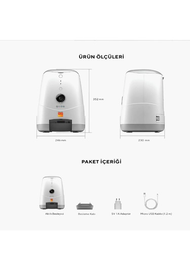 S-Link Akıllı Evcil Hayvan Besleme Kapı 1080p Wi-fi Tuya Destekli Sl-20