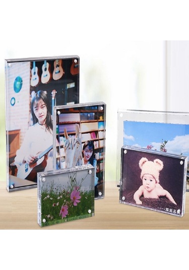 Sones Manyetik Akrilik Şeffaf Dikdörtgen Fotoğraf Çerçevesi Yaratıcı Doğum Günü Fotoğraf Çerçevesi, Boyut: 128x178mm
