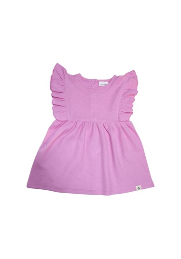 Kolu Fırfırlı Kız Çocuk Elbise Pembe