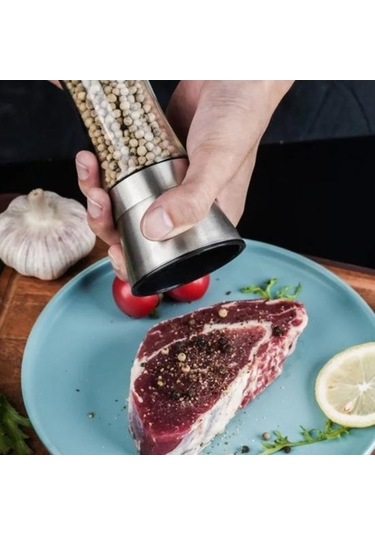 Besthome1 Karabiber Değirmeni Emek Tasarrufu Sağlayan Paslanmaz Çelik Taşınabilir Şişe Baharat Kırıcı Aksesuar Şeffaf