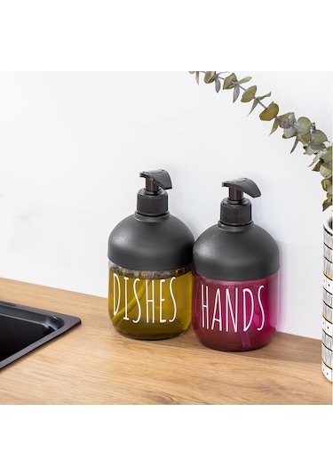 Porsima C-527 Cam Cool Sıvı Sabunluk Seti 2'Li 425 ML Antrasit