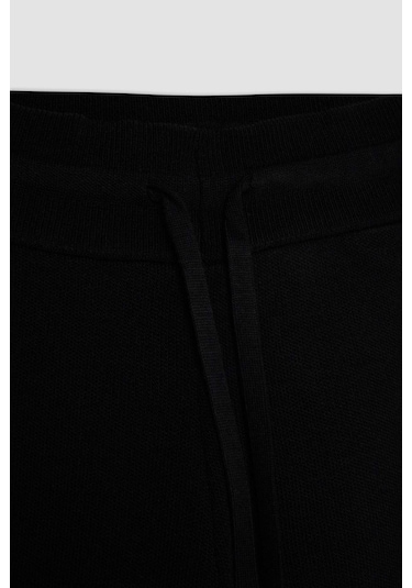 Defacto Jogger Triko Pantolon Cepli Basic Düz Beli Lastik Bağcıklı R1701AZ24WNBK27 Siyah