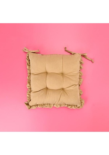 Evidea Soft Maia Sandalye Minderi - Açık Kahverengi - 40x40 Cm Açık Kahverengi