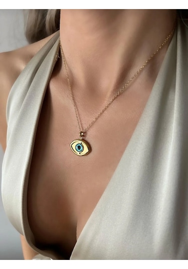 Gold Renk 3 Boyutlu Göz Model Kolye altın