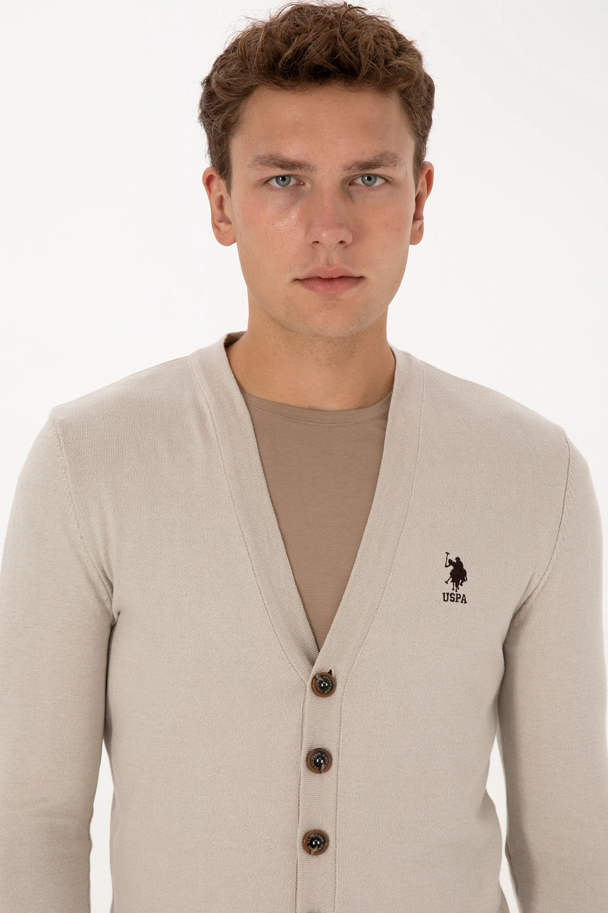 U.s. Polo Assn. Erkek Taş Melanj Hırka Triko 50313702-vr225 Tas Melanj