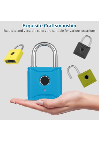 Jokmae Bluetooth Biyometrik Kilit, 20 Parmak Kaydı, Mavi, T1004d Model