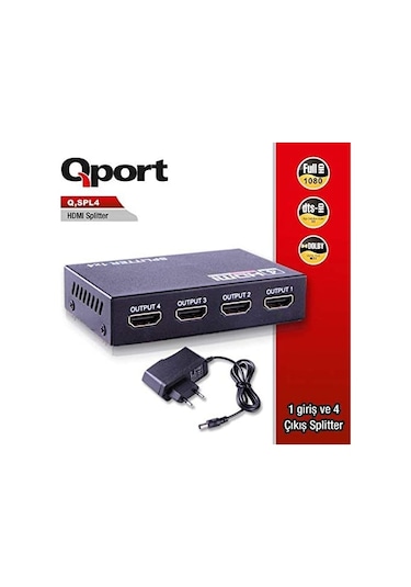 Qport Q-Spl4 Full Hd (1 Giriş 4 Çıkışlı) Hdmi Splitter