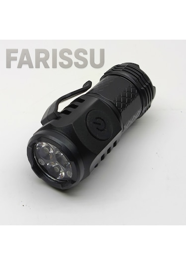 3 Led'li Güçlü Mini El Feneri Şarj Edilebilir Type-c Siyah