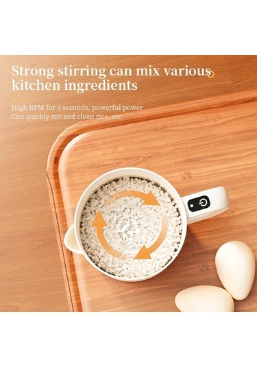 Elmpaly Beige Ev Tipi Küçük Filtreli Çok Amaçlı Elektrikli Yumurta Çırpıcı Pilav Karıştırma Makinesi Diğer
