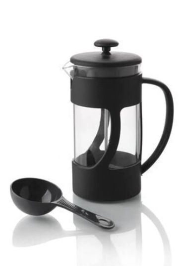 Leony Kaşıklı French Press Filtre Kahve Ve Bitki Çayı Demliği Siyah