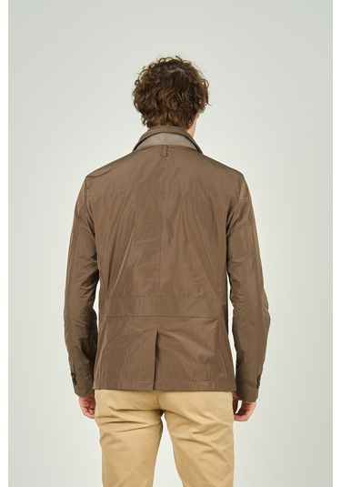 Daynax Erkek Çift Yaka Detaylı Düğme Kapamalı Ceket Mont 4900 Vizon Vizon