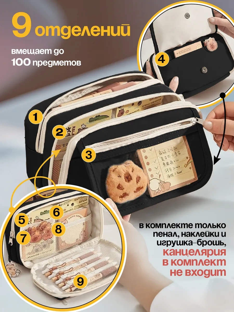 Welhome Okul Kapibası Kalem Kutusu 119136696 Siyah