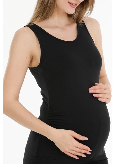 Hamile Modal Atlet Kalın Askılı Siyah