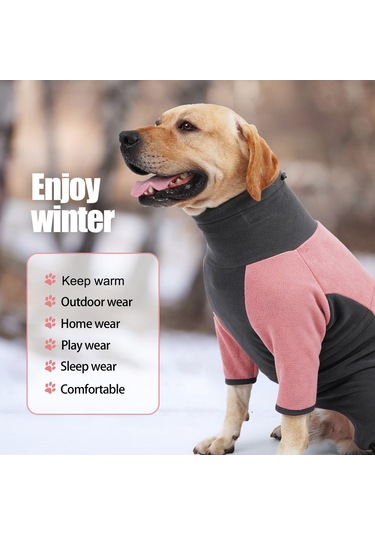 Geeksen Kışlık Köpek Kazak, Isı Sağlayan Fleece, Turtleneck Dört Bacaklı, Ayarlanabilir Kordlu, Çok Renk Ve Beden Seçeneği Ya002f031