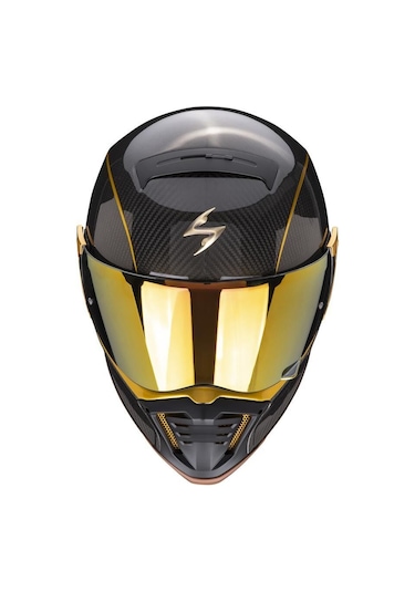 Scorpion Exo Hx1 Carbon Se Retro Motosiklet Kaskı Siyah Altın Siyah - Altın