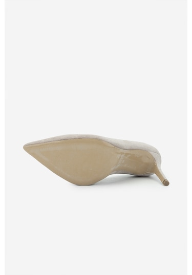 Valmenti Kadın Hakiki Deri Bej Süet Topuklu Ayakkabı 1074 2031 Bn Ayk Y25 Bej Suet Bej