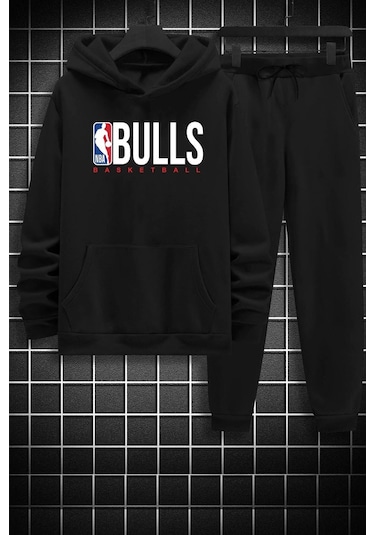 Nba Baskılı Eşofman Takımı Siyah