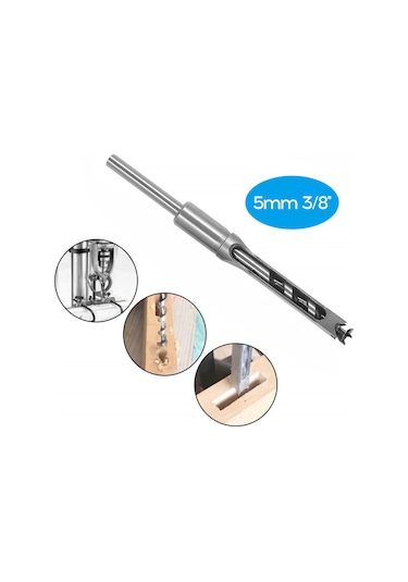 Youmex Ahşap İşçiliği Kare Delik Matkap Ucu - Hss Malzeme Dayanıklı - 3/8 İnç 9.5mm - Viraj Ve Tenon Makinesi İçin