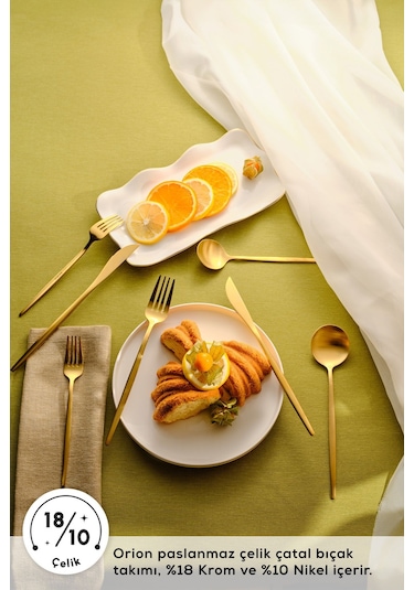 Karaca  Orion Mat Gold 12 Kişilik 60 Parça Çatal Kaşık Bıçak Takımı