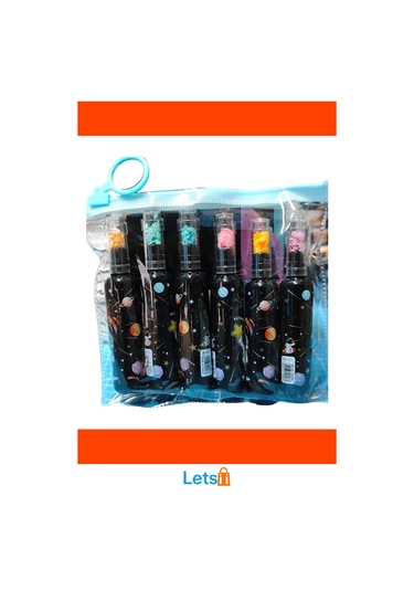 Astronot Desenli Fosforlu Kalem Seti 6 Adet Çok Renkli