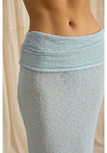 Mai Collection Naval Mavi Crop Etek Triko Takım