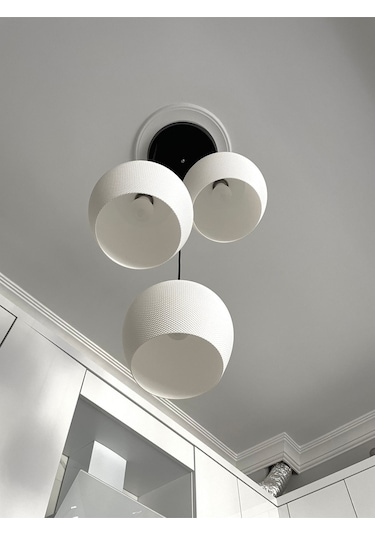 Modern Tarzda Sarkıt Salon Mutfak Yatak Odası Için 3'lü Bohem Avize Rustik Ampul Hediyeli Nestvibe Siyah