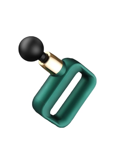 Yeni Nesil 4 Farklı Başlıklı Şarjlı Kas ve Vücut Mini Masaj Tabancası Yeşil Çok Renkli