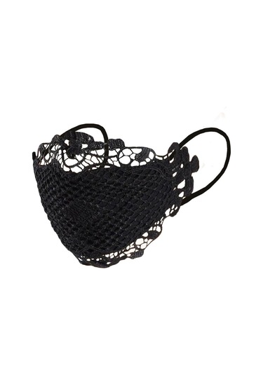 Siyah Jonathan Delicate Dantel Aplike Yıkanabilir Ve Tekrar Kullanılabilir Ağız Yüz Maskesi Yüz Maskesi