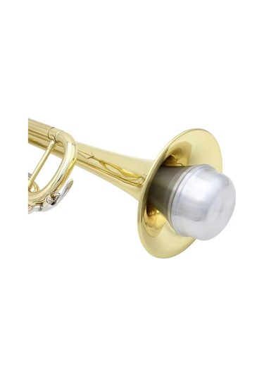 Homyl Trompet Düz Susturucu Alüminyum Alaşımlı Caz Gümüş