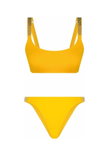 Bonesta Elinnor Love Taş Baskılı Sarı Atlet Bikini Takımı Sarı
