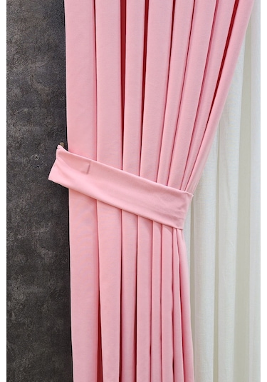 Mosso Fon Perde Düz Renk Pembe