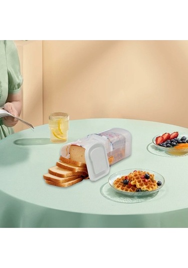 Pazly Kapaklı Hava Geçirmez Ekmek Saklama Kasesi Şeffaf Plastik Mutfak Ekmek Kutusu Bpa İçermez, Fda Yok Beyaz Beyaz