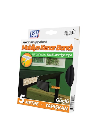 Boss Tape Yapışkanlı Siyah Masa Mobilya Kenar Bandı