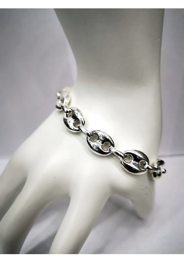 Omar Silver Unisex Gemici Arpa 11Mm Gümüş Bileklik